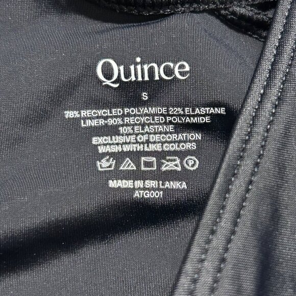 Quince Italian Maternity Plunge Wrap One Piece Swimsuit Black Small Bathing Suit - Picture 4 of 9